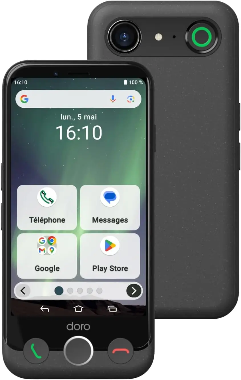 Doro Aurora A10 - Smartphone simplifié pour seniors avec assistance GPS